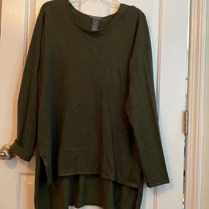 Chelsea and Theodore Sweater High/low Tunic- Olive Green- XXL (2x)